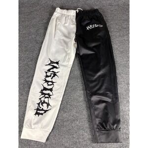Inspired Two Tone Black White Split Graphic Jogger Pants Streetwear Mens Large
